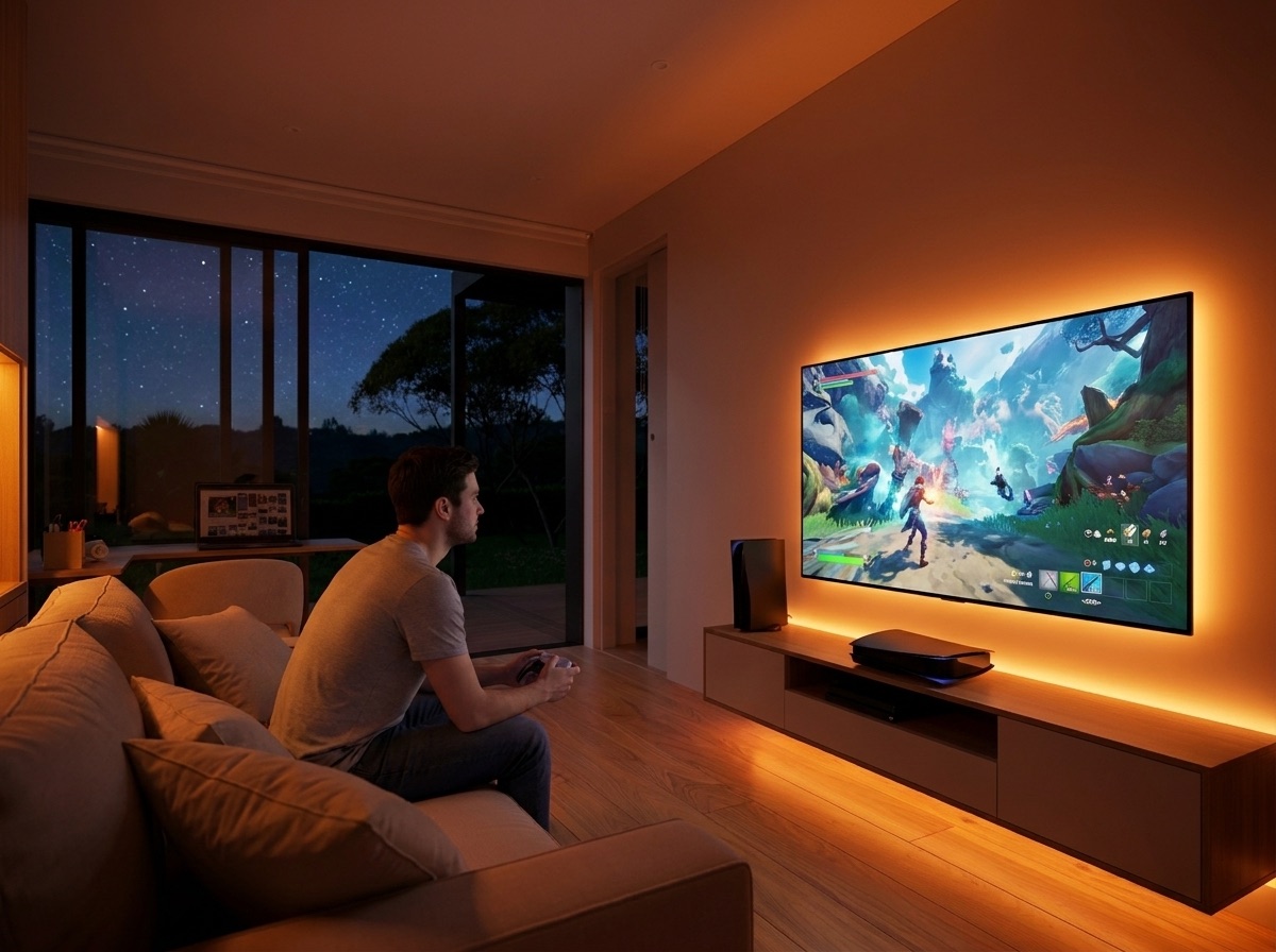 OHOME · Lounge · gaming at night